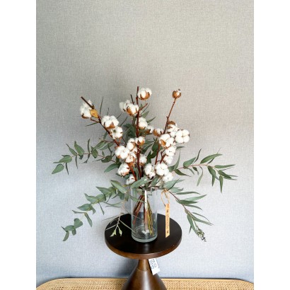 Comprar Bouquet en seco de algodón y eucalipto de floristería Viserchi, floristería en Arganzuela, Madrid